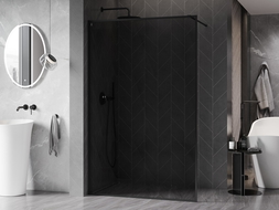 Mexen Kioto-XF Стенна душ кабина Walk-in с рамка 150 x 202 см, графит 10 мм, черна - 800-150-104-70-40-X
