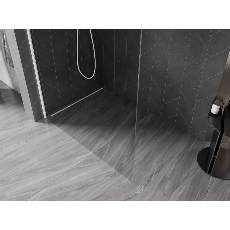 Mexen Kioto-X L стена за душ Walk-in 70 x 200 см, прозрачна 10 мм, бяла - 800-070-107-20-00-X