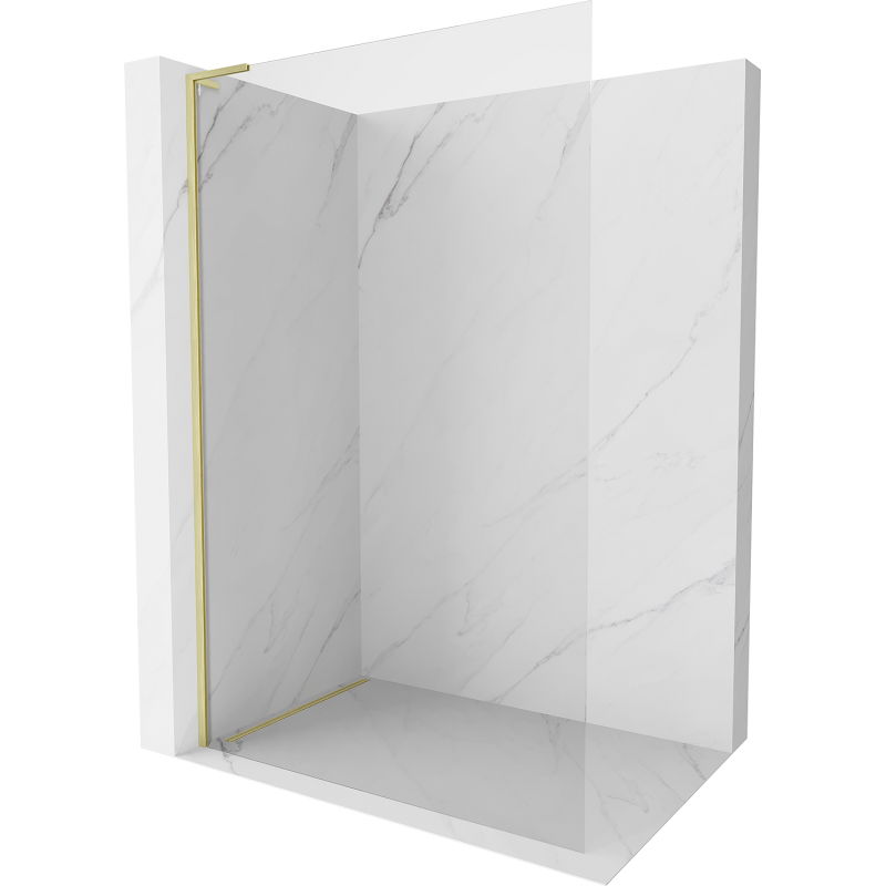 Mexen Kioto-X L душ стена Walk-in 80 x 200 cm, прозрачно 10 mm, злато четка - 800-080-107-55-00-X