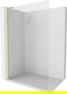 Mexen Kioto-X L стена за душ Walk-in 110 x 200 см, прозрачно 10 мм, златно четкано - 800-110-107-55-00-X