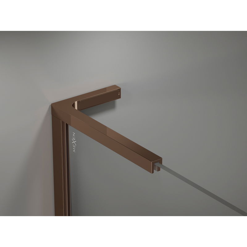 Mexen Kioto-X L стена за душ Walk-in 120 x 200 cm, прозрачна 10 mm, розово злато - 800-120-107-60-00-X