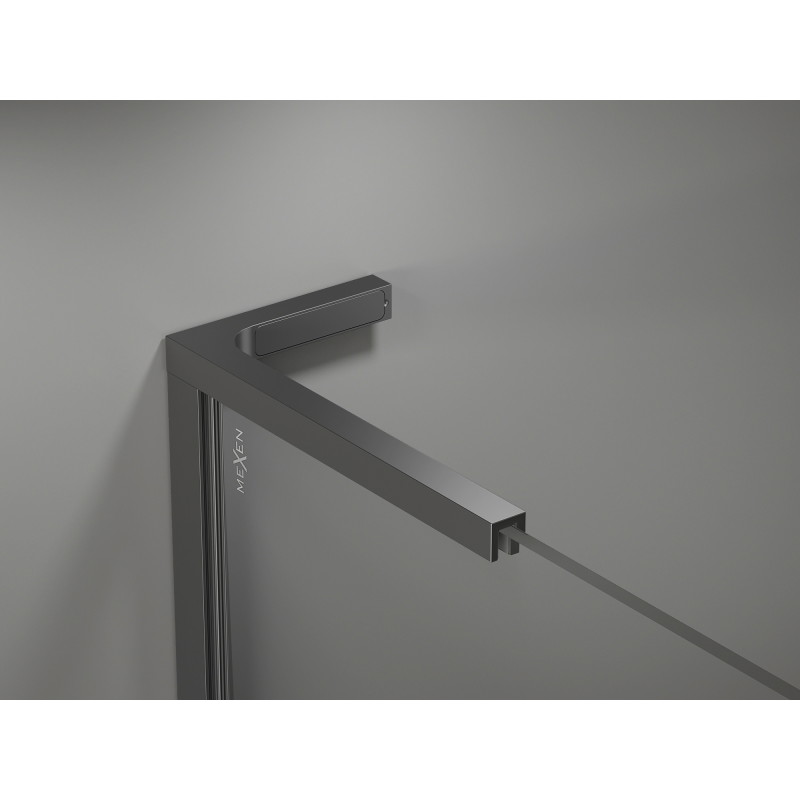 Mexen Kioto-X L душ преграда Walk-in 80 x 200 cm, прозрачен 10 mm, оръжеен метал