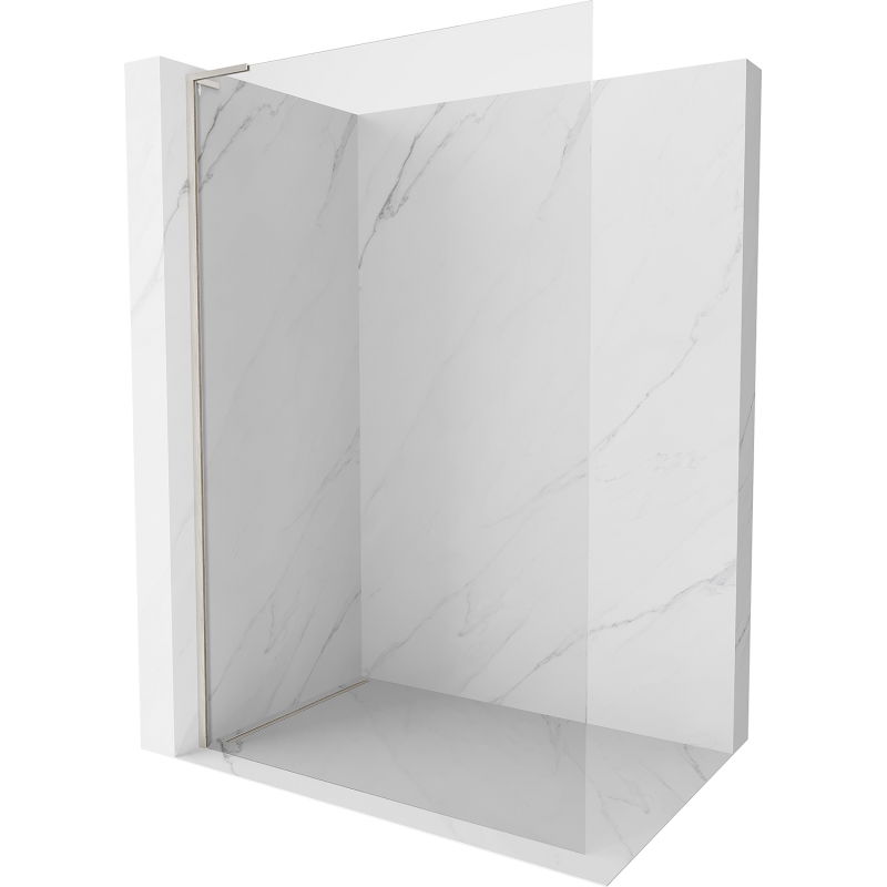 Mexen Kioto-X L Стена за душ Walk-in 80 x 200 см, прозрачно 10 мм, четкан никел - 800-080-107-97-00-X