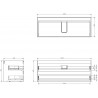 Mexen Box-A корпус на шкаф за мивка 120 см, 2 чекмеджета, черен мат - 91AX0-1200-470-2-71