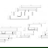 Корпус за шкаф под мивка Mexen Box-A 70 см, 2 чекмеджета, орех - 91AX0-0700-470-2-86