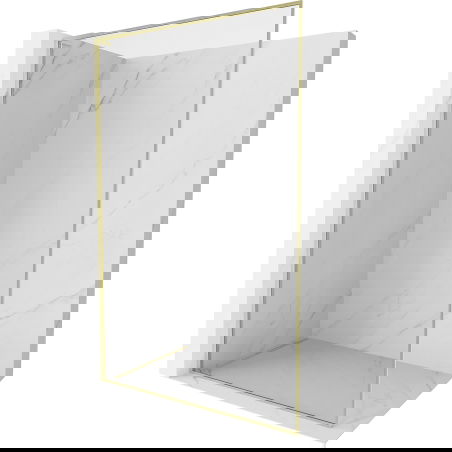 Mexen Kioto-XF L стена за душ Walk-in с рамка 60 x 202 cm, прозрачна 10 mm, златна четкана - 800-060-174-55-00-XF