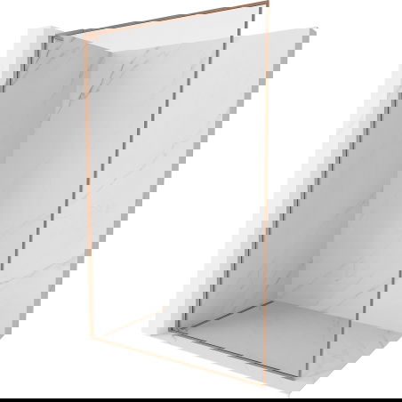 Mexen Kioto-XF L панел за душ Walk-in с рамка 50 x 202 cm, прозрачен 10 mm, четкан мед - 800-050-174-65-00-XF