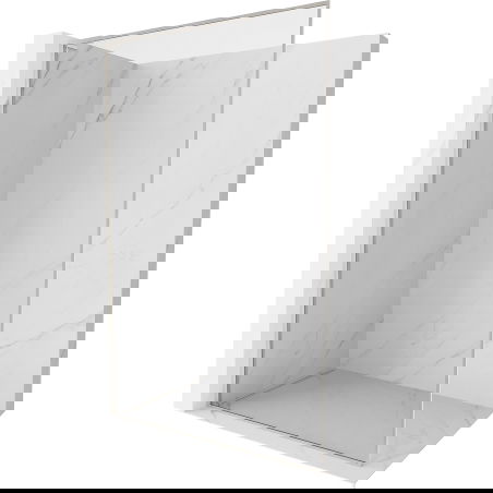 Mexen Kioto-XF L стъклена стена за душ Walk-in с рамка 80 x 202 cm, прозрачно 10 mm, четкан никел - 800-080-174-97-00-XF