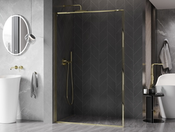 Mexen Kioto-F L Душ преграда Walk-in с рамка 50 x 202 см, прозрачно 8 мм, злато - 800-050-174-50-00