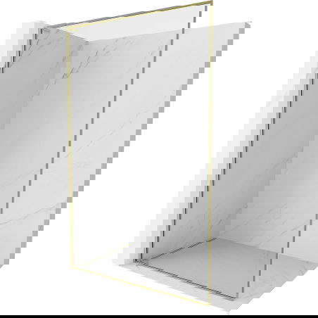 Mexen Kioto-F L стена за душ Walk-in с рамка 120 x 202 cm, прозрачна 8 mm, златна - 800-120-174-50-00