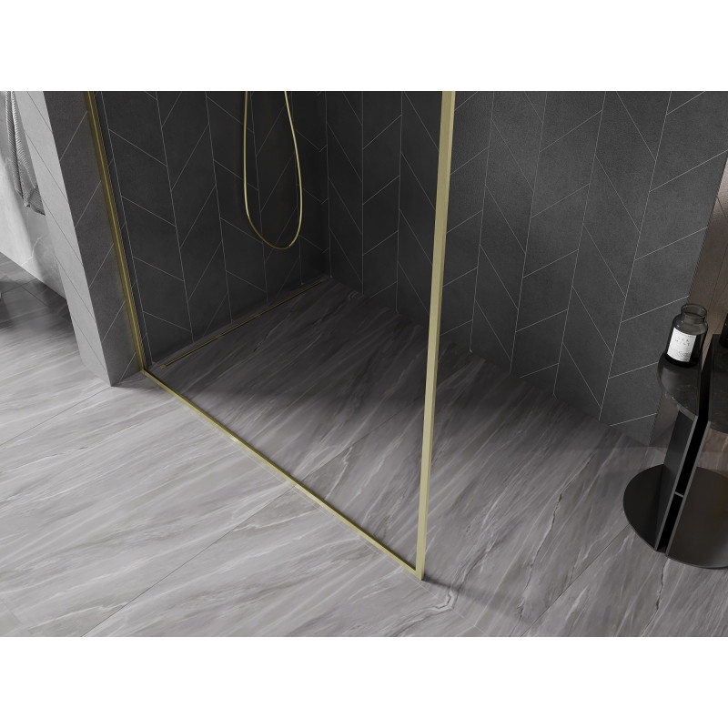 Mexen Kioto-F L Душ параван Walk-in с рамка 105 x 202 см, прозрачен 8 мм, златисто
