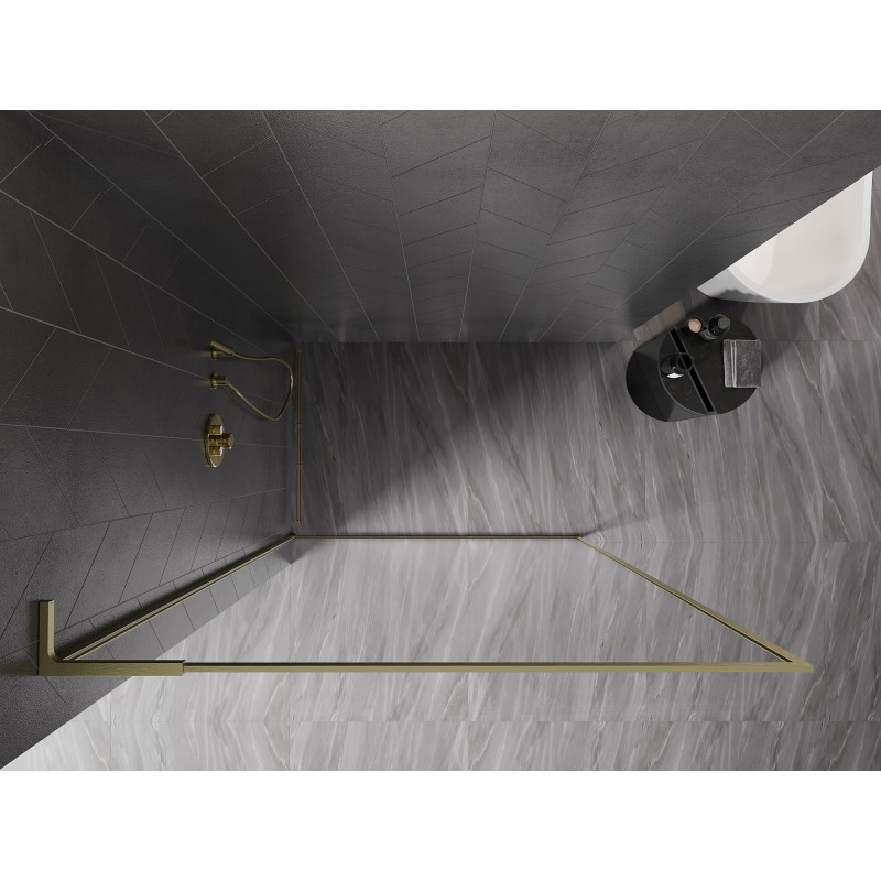 Mexen Kioto-F L Душ параван Walk-in с рамка 105 x 202 см, прозрачен 8 мм, златисто