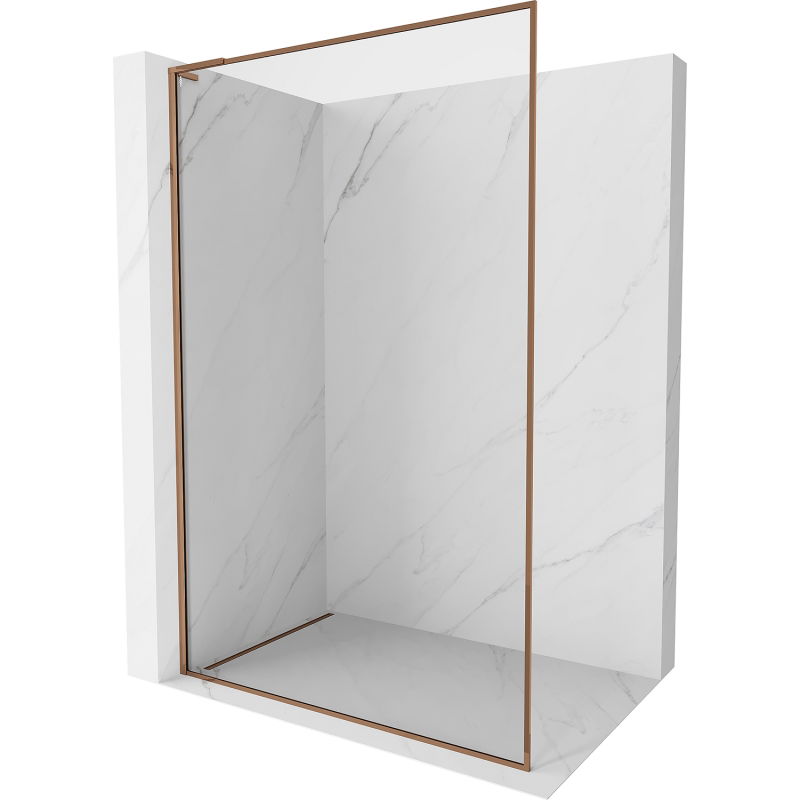Mexen Kioto-F L Душ стена Walk-in с рамка 85 x 202 см, прозрачна 8 мм, розово злато - 800-085-174-60-00