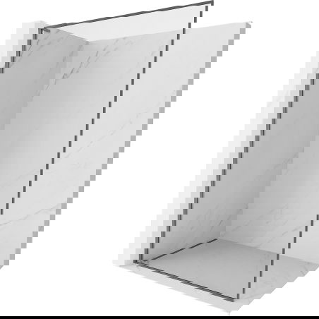 Mexen Kioto-F L стена за душ тип Walk-in с рамка 120 x 202 см, прозрачна 8 mm, gun metal - 800-120-174-95-00