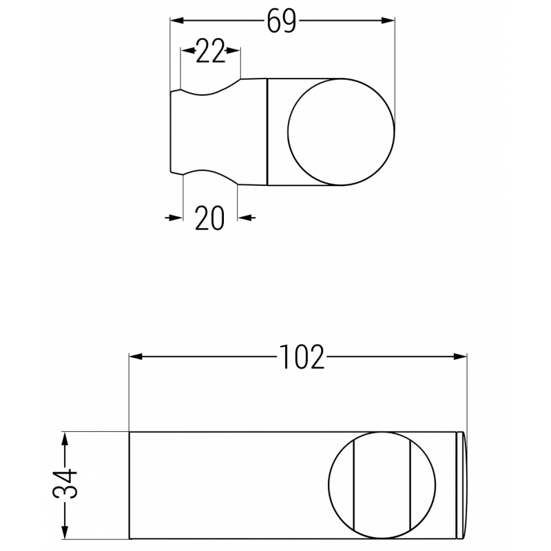 Mexen държач за душ, черен - 79356-70