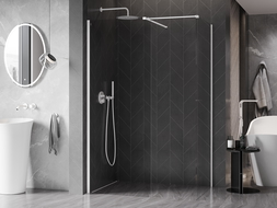 Стена за душ Mexen Kioto-X Walk-in 140 x 90 см, прозрачна 10 мм, бяла - 800-140-202-20-00-090-X