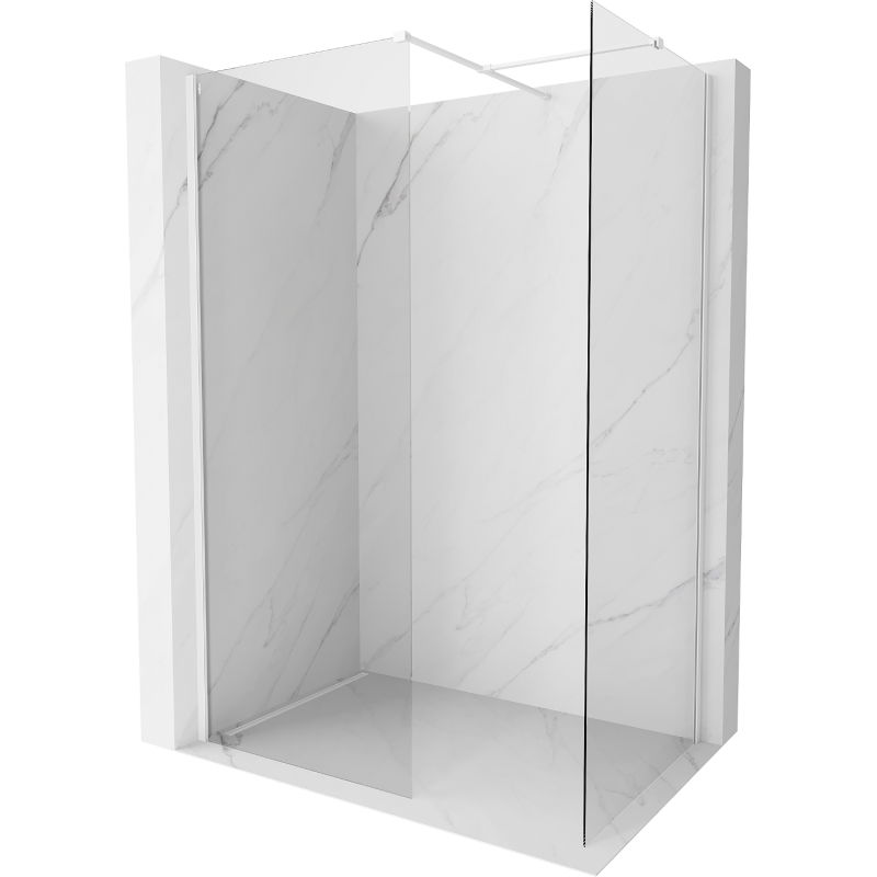 Mexen Kioto-X Душ-корпус Walk-in 140 x 100 cm, прозрачен 10 мм, бял - 800-140-202-20-00-100-X