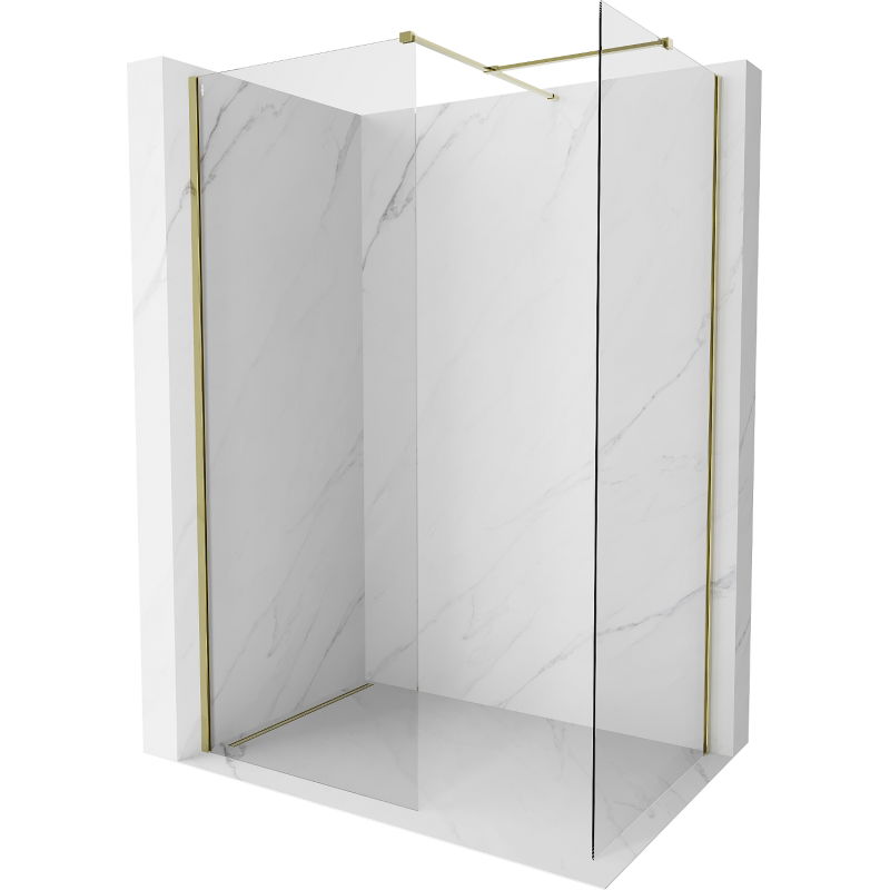 Mexen Kioto-X душ преграда Walk-in 100 x 100 см, прозрачно 10 мм, златно - 800-100-202-50-00-100-X