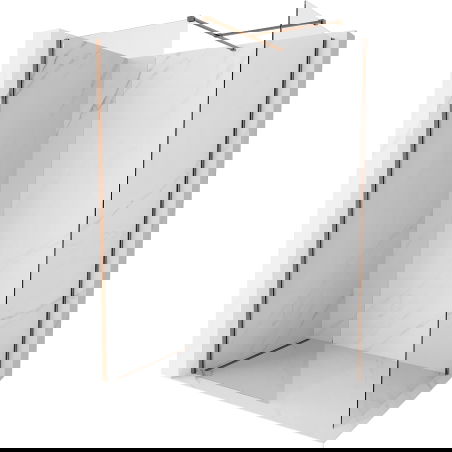 Mexen Kioto-X душ кабина Walk-in 100 x 90 cm, прозрачна 10 мм, розово злато - 800-100-202-60-00-090-X