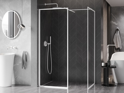 Mexen Kioto-XF душ кабина Walk-in с рамка 100 x 100 см, прозрачна 10 мм, бяла - 800-100-202-04-20-100-XF