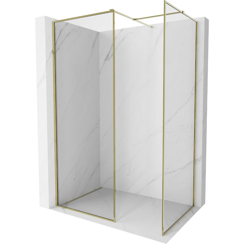 Mexen Kioto-XF душ кабина тип Walk-in с рамка 80 x 70 см, прозрачна 10 мм, златна - 800-080-202-04-50-070-XF