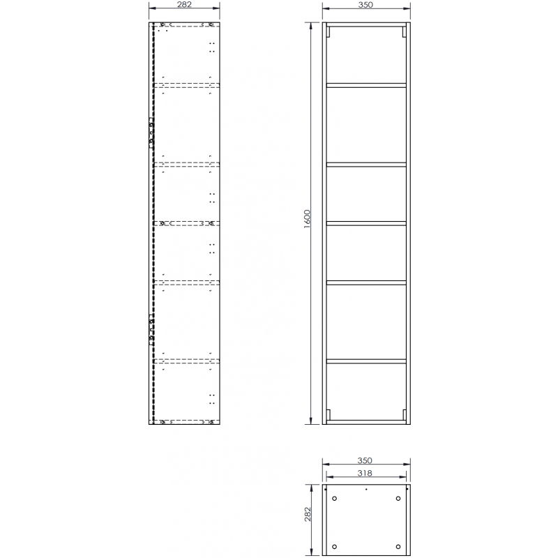 Mexen Box-A корпус за баня 35 см, сив мат - 91AX1-1600-300-1-62