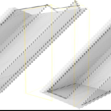Mexen Kioto-XF душ кабина Wall-in с рамка 130 x 100 cm, прозрачна 10 mm, златна - 800-130-202-04-50-100-XF