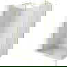 Mexen Kioto-XF стена за душ Walk-in с рамка 90 x 90 cm, прозрачно 10 mm, златна четкана - 800-090-202-04-55-090-XF