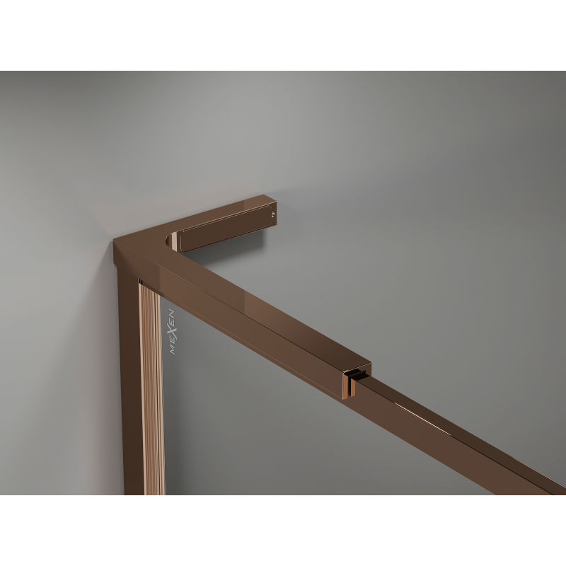 Mexen Kioto-F L Душ кабина Walk-in с рамка 105 x 202 cm, прозрачна 8 mm, розово злато - 800-105-174-60-00