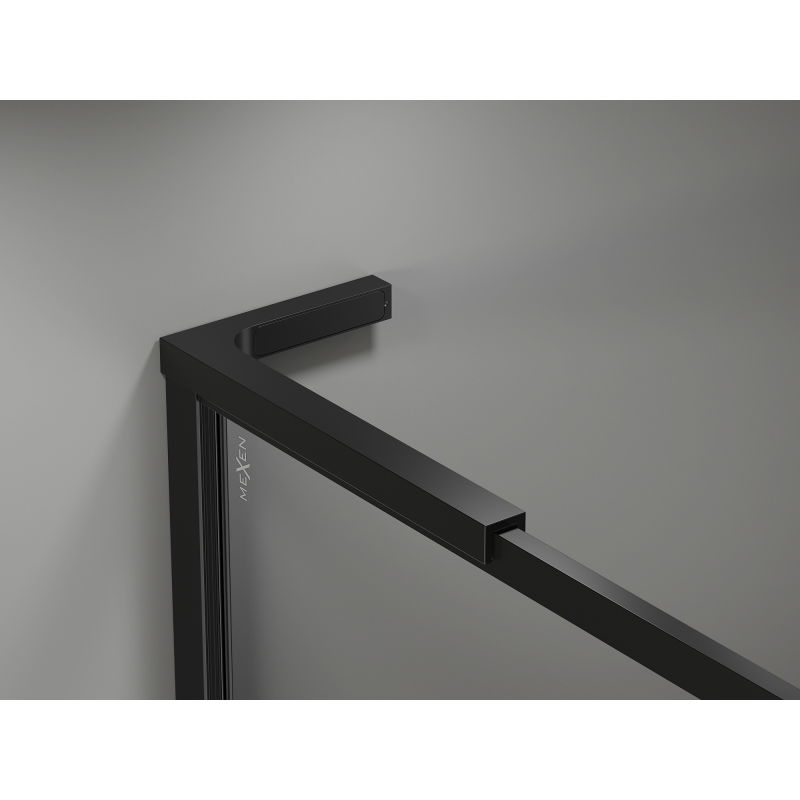 Mexen Kioto-F L душ стена Walk-in с рамка 115 x 202 см, прозрачна 8 мм, черна - 800-115-174-70-00