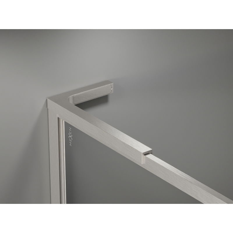 Mexen Kioto-F L стена за душ Walk-in с рамка 120 x 202 см, прозрачно стъкло 8 мм, матиран никел - 800-120-174-97-00