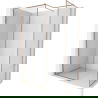Mexen Kioto-XF душ кабина Walk-in с рамка 140 x 70 cm, прозрачна 10 mm, четкана мед - 800-140-202-04-65-070-XF