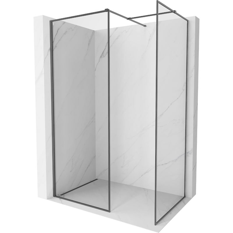 Mexen Kioto-XF душ преграда Walk-in с рамка 110x100 cm прозрачно 10 mm пушечно сив матиран - 800-110-202-04-66-100-XF