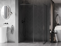 Mexen Kioto-XF душ кабина Walk-in с рамка 150x100 см прозрачна 10 мм сива четка