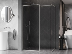 Mexen Kioto-XF преградна стена за душ Walk-in с рамка 160x120 cm, прозрачна 10 мм, четкан никел - 800-160-202-04-97-120-XF