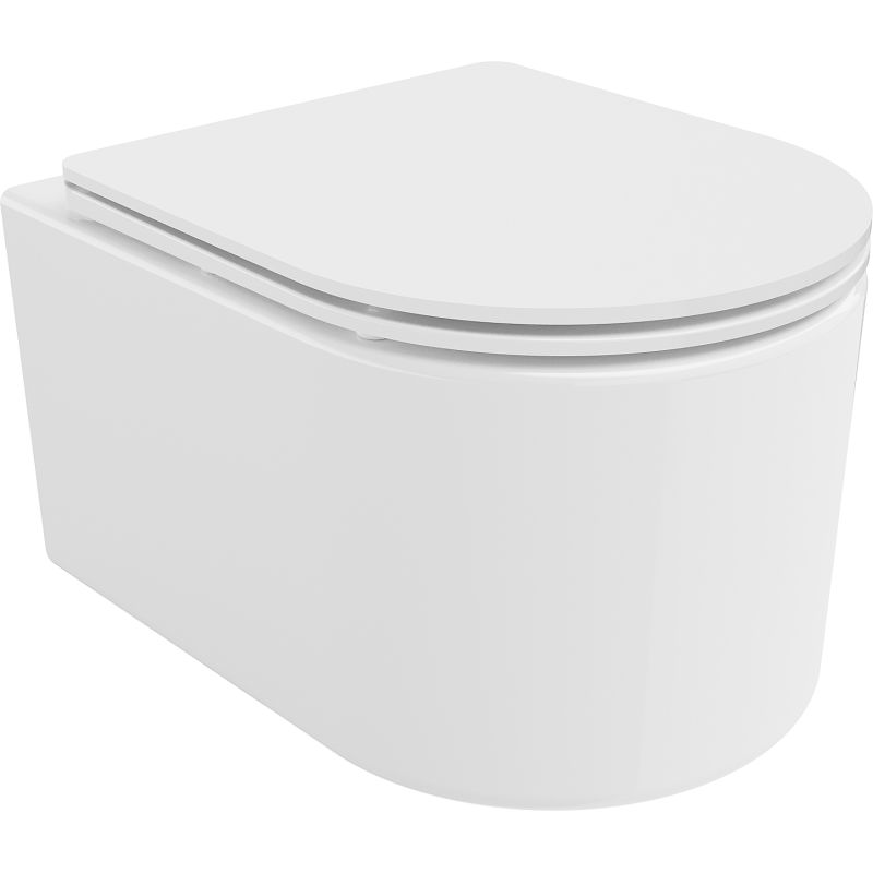 Mexen София WC Rimless с бавно падащо тънко седало, дуропласт, бял гланц - 30540300