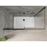 Mexen Omega плъзгаща се душ кабина 130 x 70 см, прозрачна, черна + корито Flat,