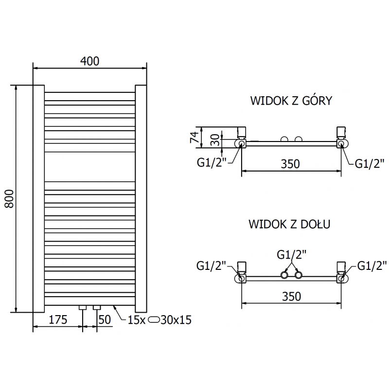 Mexen Hades електрически радиатор 800 x 400 мм, 300 W, златист - W104-0800-400-2300-50