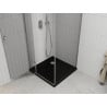 Mexen Рома душ кабина с отваряеми врати 80 x 80 см, прозрачна, хром + поддон Flat, черен - 854-080-080-01-00-4070