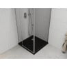 Mexen Рома душ кабина с отваряеми врати 80 x 80 см, прозрачна, хром + поддон Flat, черен - 854-080-080-01-00-4070