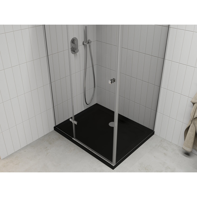 Mexen Roma плъзгаща се душ кабина 80 x 100 см, прозрачна, хром + плитък