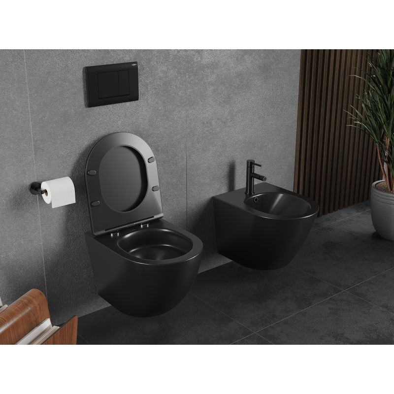 Mexen Lena WC чиния Rimless Tornado, черен мат - 3322XX85T