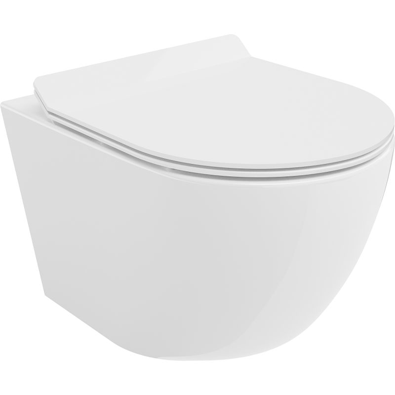 Mexen Lena WC чиния Rimless Tornado с тънка, забавена облегалка slim, дуропласт, бял гланц - 30224000T