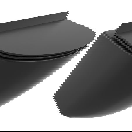 Мексиен Лена мивка WC Rimless Tornado със забавящо спадане капак slim, дуропласт, черен мат - 30220185T