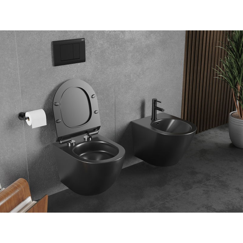 Mexen Lena тоалетна чиния Rimless Tornado с бавно спускащ се капак slim, дуропласт,