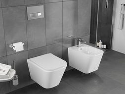 Mexen Teo тоалетна чиния Rimless Tornado със седалка slim, duroplast, бял блясък - 30850600T