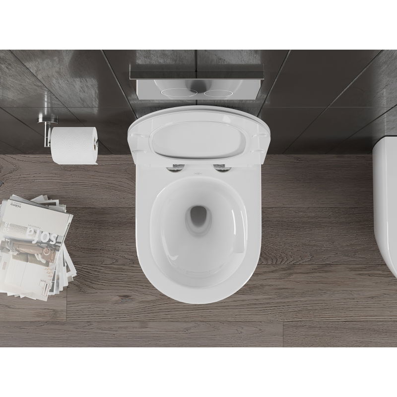 Mexen Carmen тоалетна чиния Rimless Tornado със седалка със забавено затваряне slim, дуропласт, бял гланц - 30880100T
