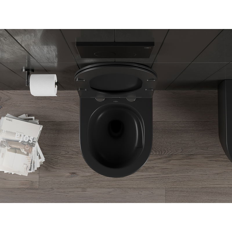 Mexen Carmen тоалетна чиния Rimless Tornado, черен мат - 3388XX85T