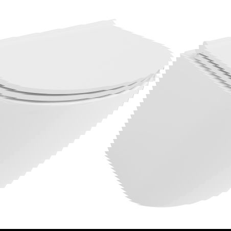 Mexen Carmen Rimless тоалетна чиния с ултра тънка седалка Soft-Close, дуропласт, бял гланц - 30880500