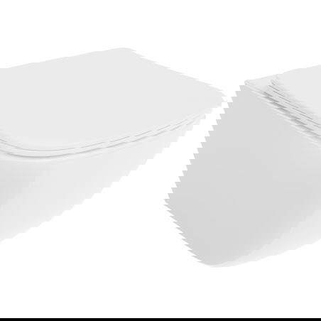 Mexen Timo WC чиния Rimless Tornado с тънка седалка със забавено падане, дуропласт, бял гланц - 30650200T